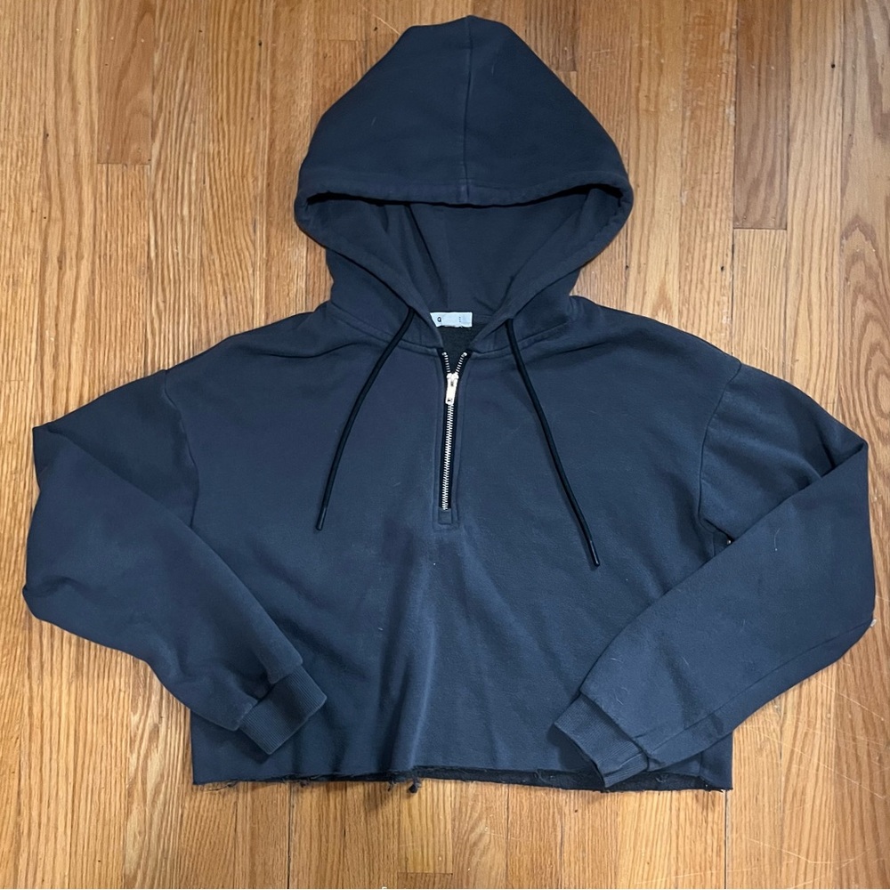 Garage Quarter Zip Cropped Hoodie